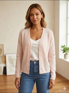 Vintage Gloria Vanderbilt Angora And Lambswool Cardigan Sweater